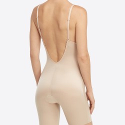 Suit You Fancy Plunge Low Back MT Bodysuit - Champagne Beige 