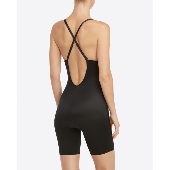 Suit You Fancy Plunge Low Back MT Bodysuit - Very Black