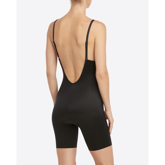 Suit You Fancy Plunge Low Back MT Bodysuit - Very Black